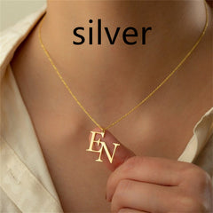 Gold Script Personalized Letter Pendant Necklace