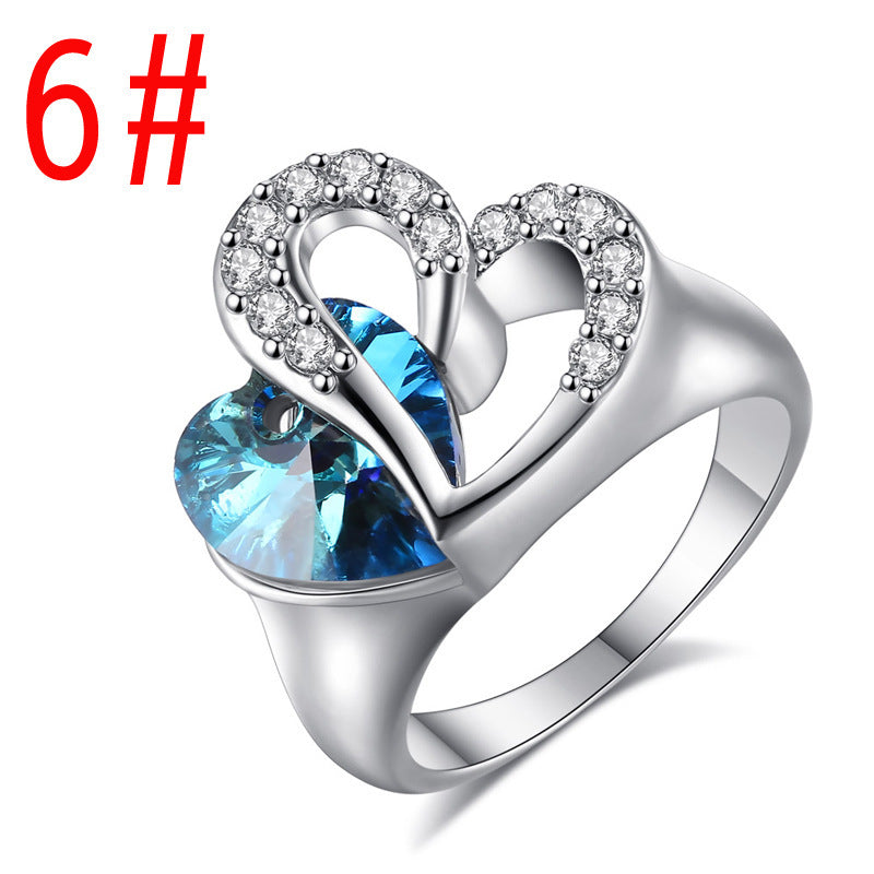 Oceanic Heart Sapphire Ring