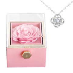 Rose Charm Jewelry Box & Necklace Set