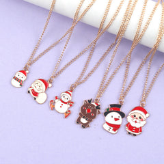 Cute Cartoon Santa Claus, Snowman, & Elk for Christmas & New Year