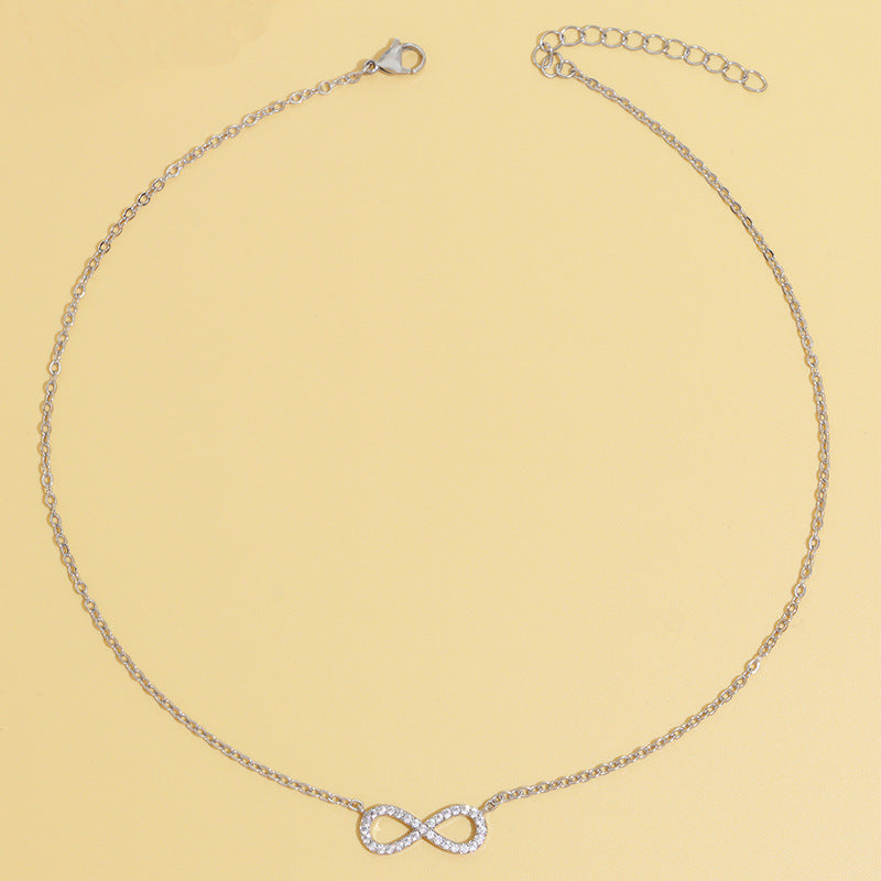 Zirconia Knot Light Luxury Clavicle Pendant Necklace