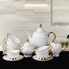 Bone China Gold-Painted Coffee Cup & Saucer for Afternoon Tea