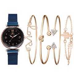 Chic Harmony Women's Quartz Watch & Bracelet Set