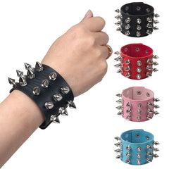 Rivet Edge Gothic Leather Bracelet