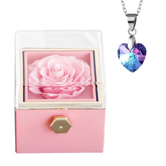 Rose Charm Jewelry Box & Necklace Set