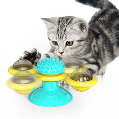 Twist & Tickle Rotating Cat Toy with Scratching and Teeth Cleaning