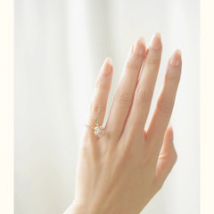Elegant Cherry Blossom Design with Rotating Crystal Accent