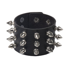 Rivet Edge Gothic Leather Bracelet