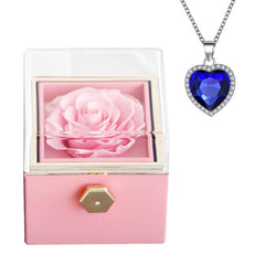 Rose Charm Jewelry Box & Necklace Set