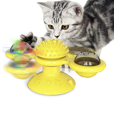 Twist & Tickle Rotating Cat Toy with Scratching and Teeth Cleaning