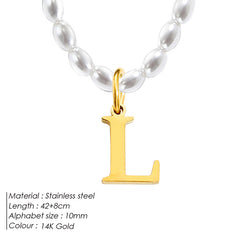 Lumi Luxe Stainless Steel Letter Necklace