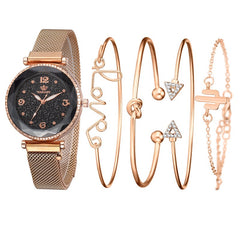 Chic Harmony Women's Quartz Watch & Bracelet Set