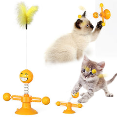 Twist & Tickle Rotating Cat Toy with Scratching and Teeth Cleaning