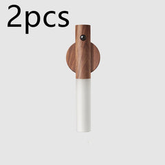 Auto LED USB Magnetic Wood Wireless Night Light with PIR Sensor
