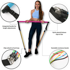 Flex Bar Pilates Resistance Workout Kit