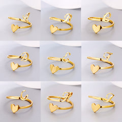 Love Script Adjustable Heart Ring