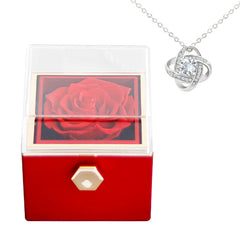 Rose Charm Jewelry Box & Necklace Set