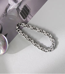 Titanium Silver Emperor Stainless Steel Bracelet