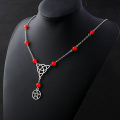 Mystic Witch Pentagram Bead Head Chain