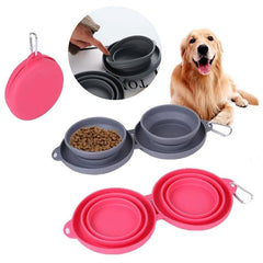 Flexi Feast Rubber Foldable Double Pet Feeding Bowls