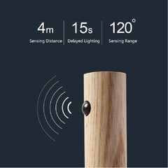 Auto LED USB Magnetic Wood Wireless Night Light with PIR Sensor