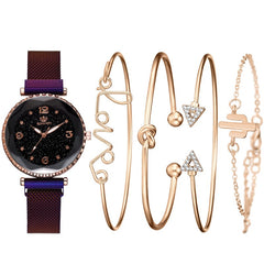 Chic Harmony Women's Quartz Watch & Bracelet Set