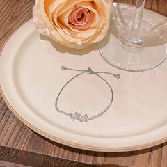 Zircon Elegance Bow Bracelet
