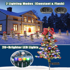 Solar Glow Waterproof Christmas Tree Pathway Lights