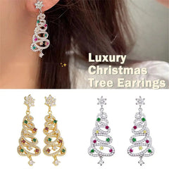 Sparkle Tree Zircon Tassel Earrings