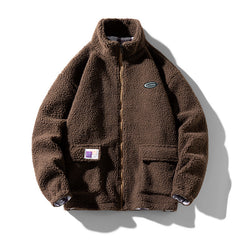 Arctic Luxe Men's Lambswool Stand Collar Winter Jacket