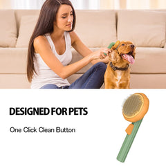 Fur Ease Self-Cleaning Pet Slicker Brush for Dogs, Cats & Small Pets