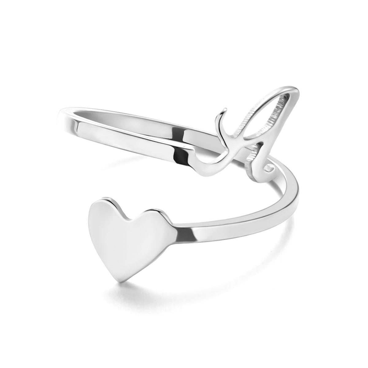 Love Script Adjustable Heart Ring