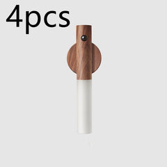 Auto LED USB Magnetic Wood Wireless Night Light with PIR Sensor