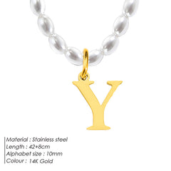 Lumi Luxe Stainless Steel Letter Necklace