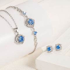 Diamond Breeze Women's Windmill Pendant Necklace & Bracelet Set