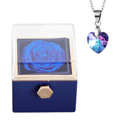 Rose Charm Jewelry Box & Necklace Set