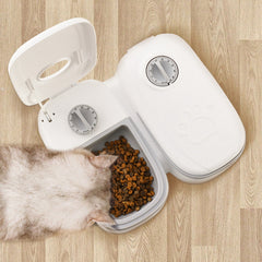 Automatic Pet Food Dispenser with Timer & Stainless Steel Bowl