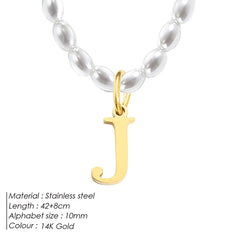 Lumi Luxe Stainless Steel Letter Necklace
