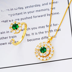 Zircon Spin Dual Necklace & Ring Set