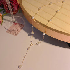 Women's All-match Stitching Love Pearl Necklace