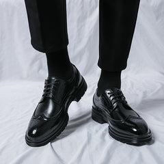 Autumn Spring Men's Leather Brogue Business Shoes