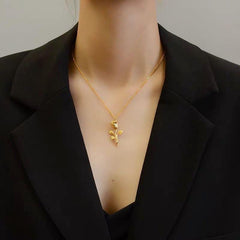 Rose Charm Vintage Pendant Necklace