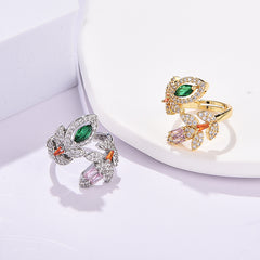 Golden Leaf 18K Gold-Plated Adjustable Ring