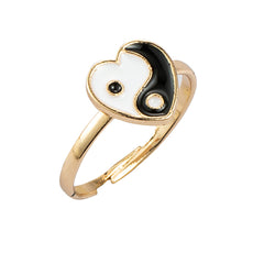 Euro Charm Heart & Butterfly Adjustable Ring