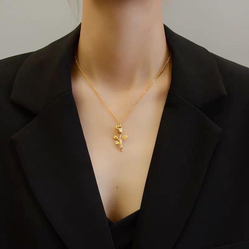 Ever Rose Vintage Titanium Steel Necklace - Fade-Resistant