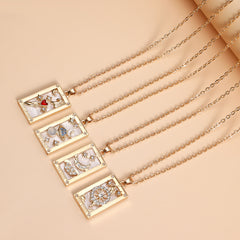 Chic Glow Square Pendant Necklace