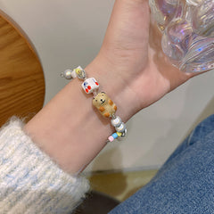 Cute Colorful Beaded Bracelet Niche Pearl