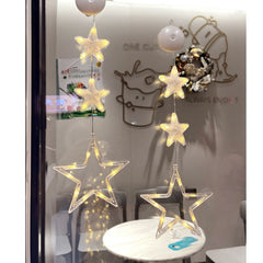 3-Piece LED Hanging Star Lamps for Christmas & New Year Decorations