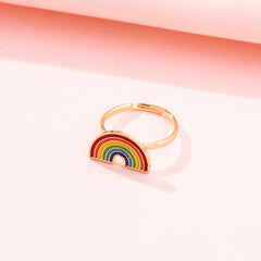 Euro Charm Heart & Butterfly Adjustable Ring