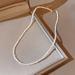 Women's All-match Stitching Love Pearl Necklace